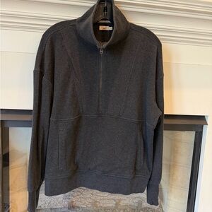 Faherty Legend Women's 1/4 Zip Sweater - Heathered Black Large